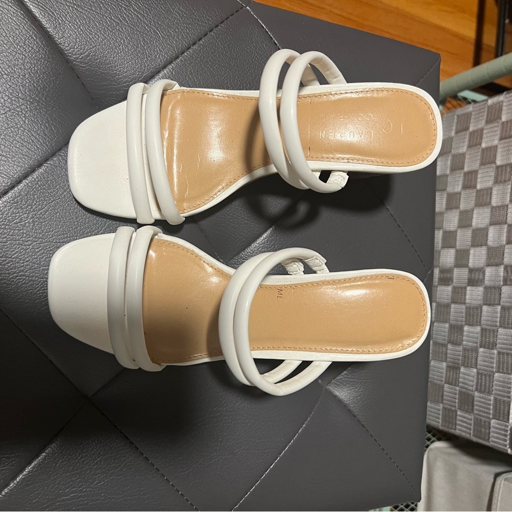 Beautiful white sandals from Lauren Conrad